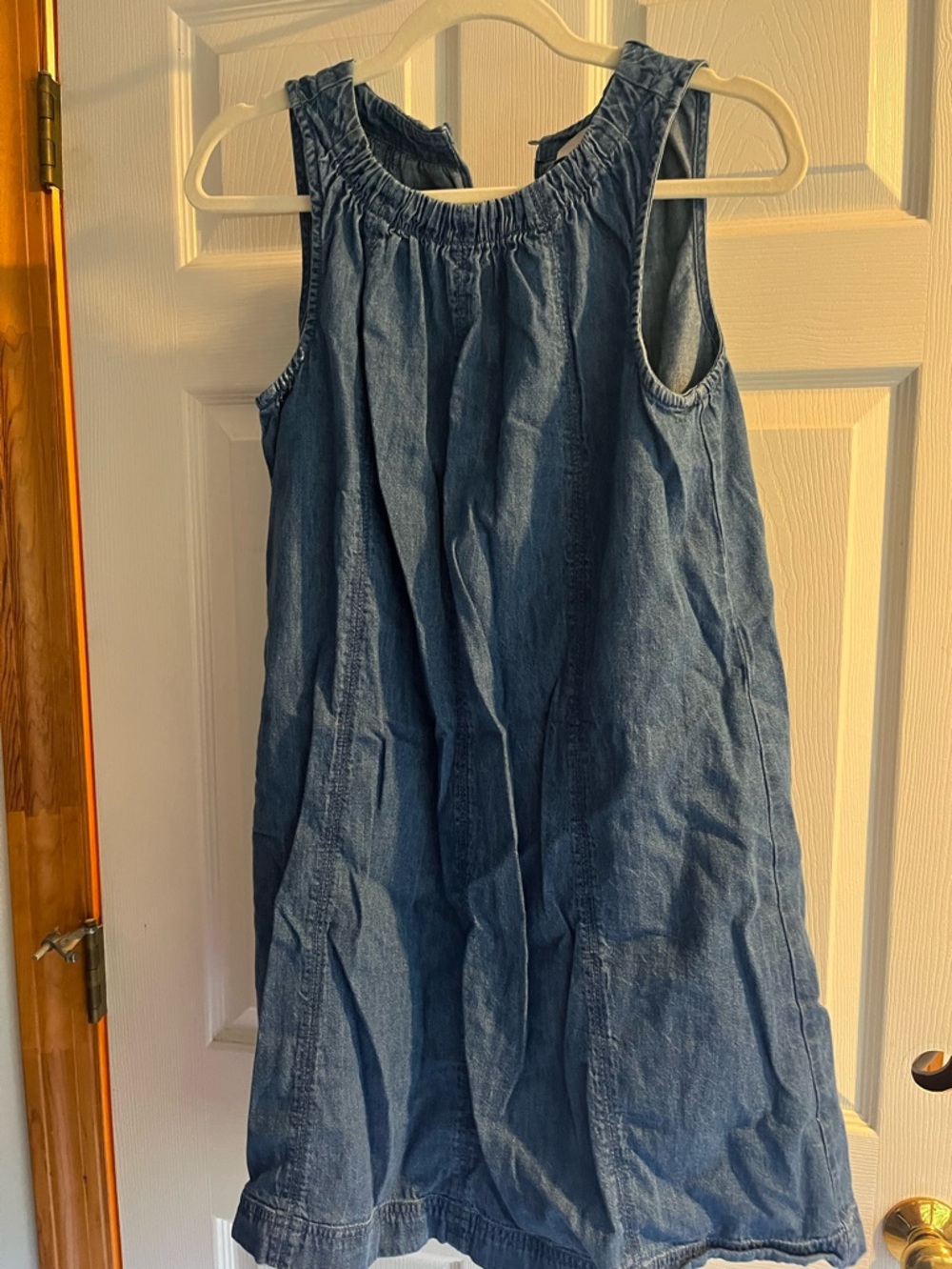 LOFT Sleeveless Chambray A-Line Dress - Blue